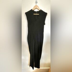Mango Suit Elegant V-neck Black Jumpsuit xxs